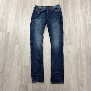 True Religion Geno Relaxed Slim Jeans Men's 28 (Fits 28x34) Blue Dark Wash